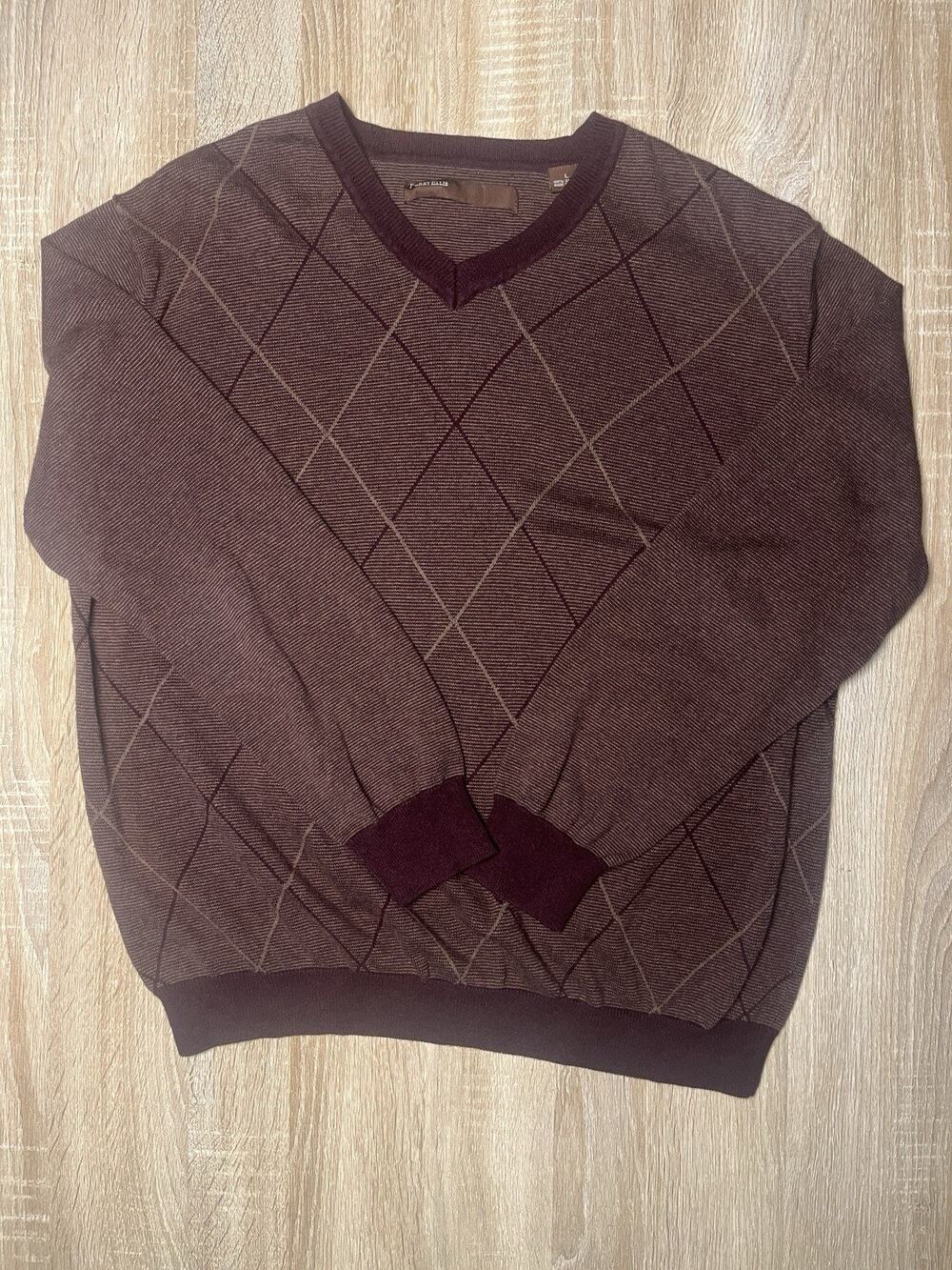 Vintage Perry Ellis Y2K (2004) Men’s Dress Casual Crew Neck Work Knit Sweater L